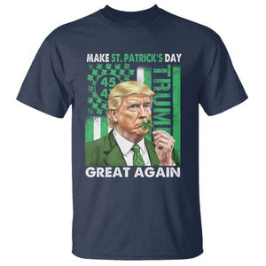 Funny Trump Make St Patrick's Day Great Again T Shirt Green American Flag TS02 Navy Print Your Wear
