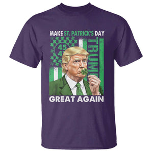 Funny Trump Make St Patrick's Day Great Again T Shirt Green American Flag TS02 Purple Print Your Wear