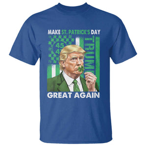 Funny Trump Make St Patrick's Day Great Again T Shirt Green American Flag TS02 Royal Blue Print Your Wear