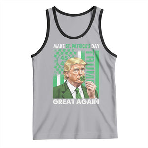 Funny Trump Make St Patrick's Day Great Again Tank Top Green American Flag TS02 Athletic Heather Black Print Your Wear