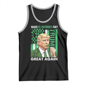 Funny Trump Make St Patrick's Day Great Again Tank Top Green American Flag TS02 Black Athletic Heather Print Your Wear