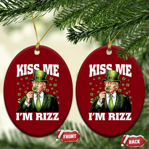 Funny St Patrick's Day Trump Ceramic Ornament Kiss Me I'm Rizz TS02 Print Your Wear