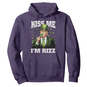 Funny St Patrick's Day Trump Hoodie Kiss Me I'm Rizz TS02 Purple Print Your Wear