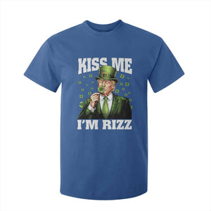 Funny St Patrick's Day Trump T Shirt For Kid Kiss Me I'm Rizz TS02 Royal Blue Print Your Wear