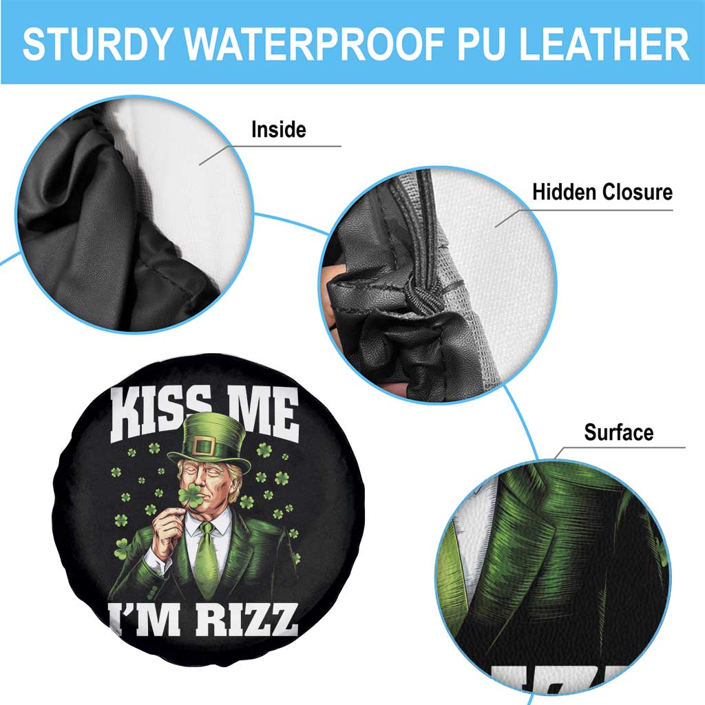 Funny St Patrick's Day Trump Spare Tire Cover Kiss Me I'm Rizz TS02 Print Your Wear