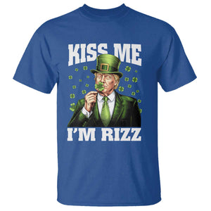 Funny St Patrick's Day Trump T Shirt Kiss Me I'm Rizz TS02 Royal Blue Print Your Wear