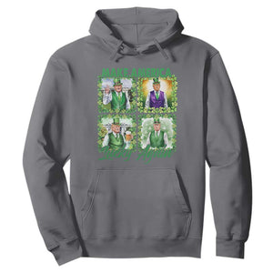 Funny St Patrick's Day Trump Hoodie Make America Lucky Again Shamrock Retro TS02 Charcoal Print Your Wear