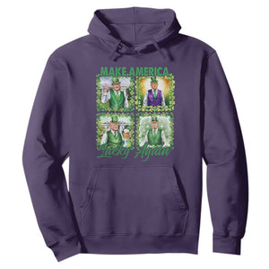 Funny St Patrick's Day Trump Hoodie Make America Lucky Again Shamrock Retro TS02 Purple Print Your Wear