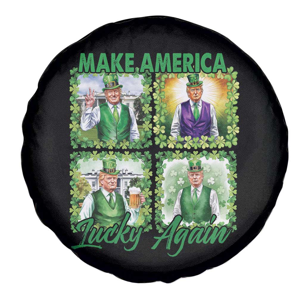 Funny St Patrick's Day Trump Spare Tire Cover Make America Lucky Again Shamrock Retro TS02 Print Your Wear