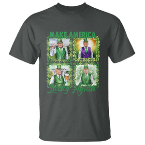 Funny St Patrick's Day Trump T Shirt Make America Lucky Again Shamrock Retro TS02 Dark Heather Print Your Wear