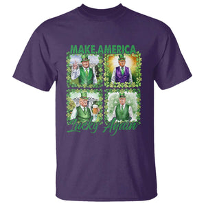 Funny St Patrick's Day Trump T Shirt Make America Lucky Again Shamrock Retro TS02 Purple Print Your Wear