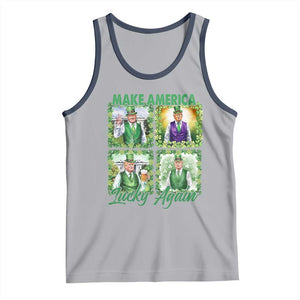 Funny St Patrick's Day Trump Tank Top Make America Lucky Again Shamrock Retro TS02 Athletic Heather Navy Print Your Wear