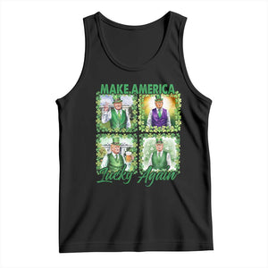 Funny St Patrick's Day Trump Tank Top Make America Lucky Again Shamrock Retro TS02 Black Print Your Wear