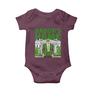 Funny St Patrick's Day Trump Baby Onesie Daddy's Home White House TS02 Maroon Print Your Wear