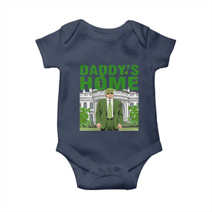 Funny St Patrick's Day Trump Baby Onesie Daddy's Home White House TS02 Navy Print Your Wear