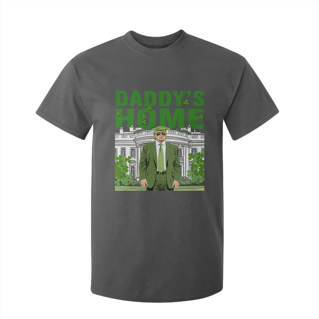 Funny St Patrick's Day Trump T Shirt For Kid Daddy's Home White House TS02 Dark Heather Print Your Wear