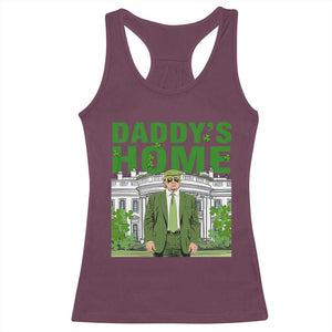 Funny St Patrick's Day Trump Racerback Tank Top Daddy's Home White House TS02 Maroon Print Your Wear