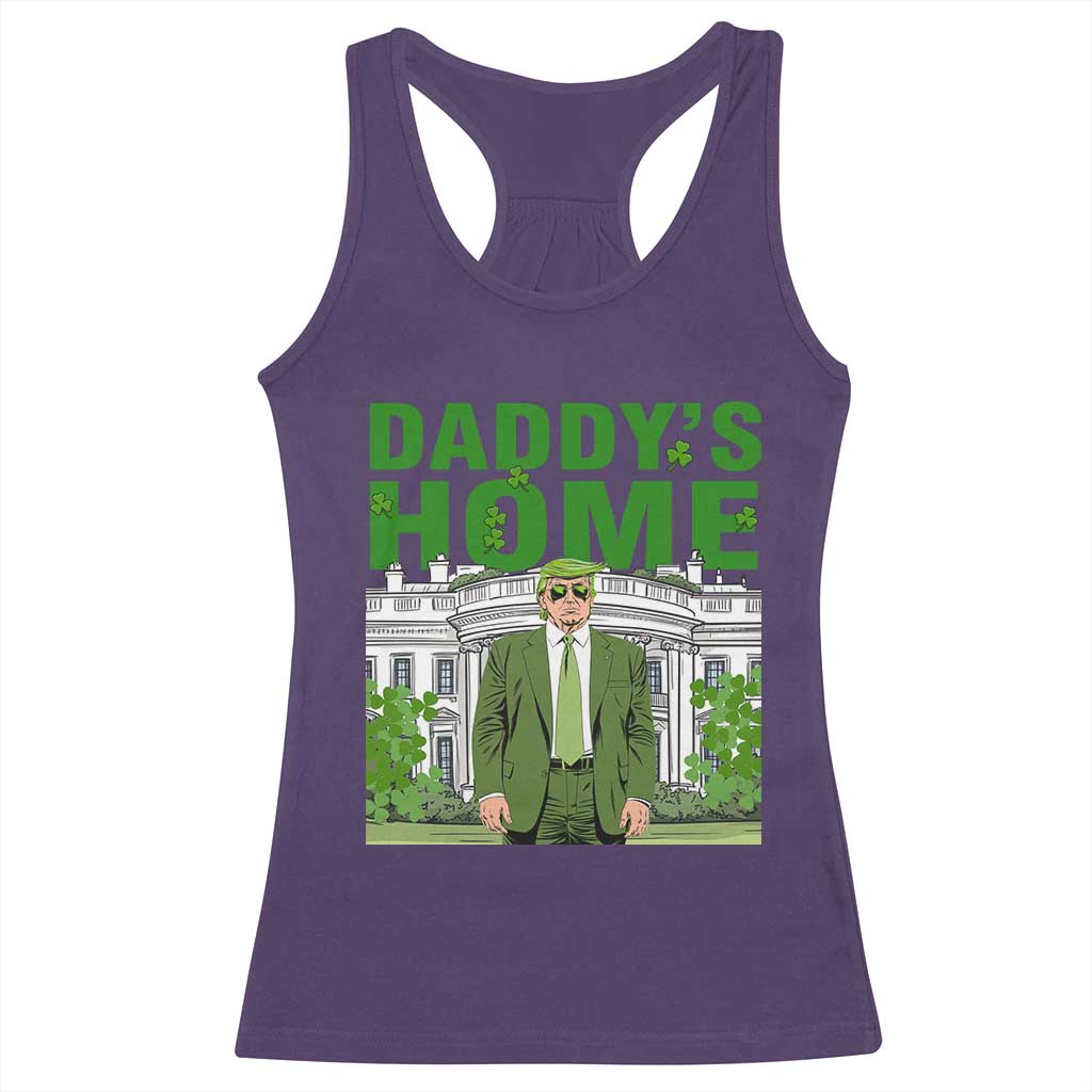 Funny St Patrick's Day Trump Racerback Tank Top Daddy's Home White House TS02 Purple Print Your Wear
