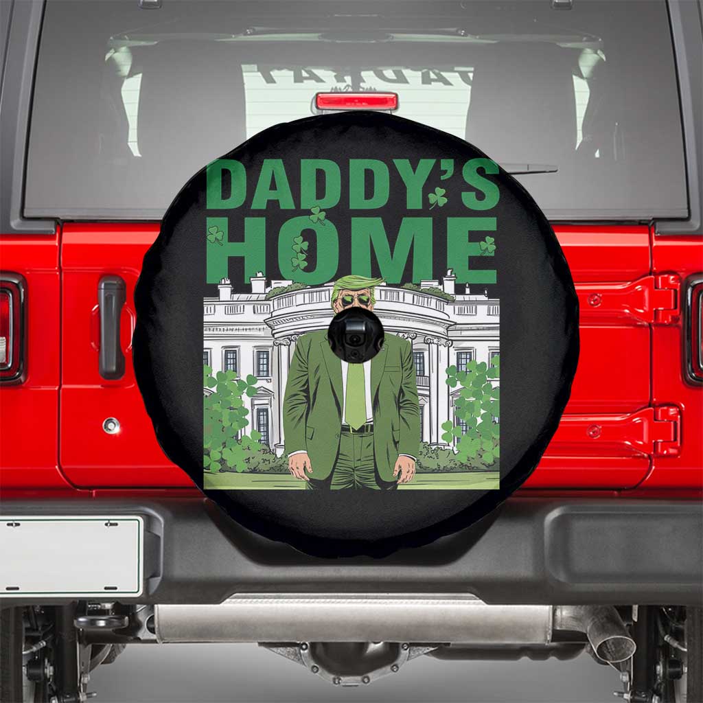 Funny St Patrick's Day Trump Spare Tire Cover Daddy's Home White House TS02 Black Print Your Wear