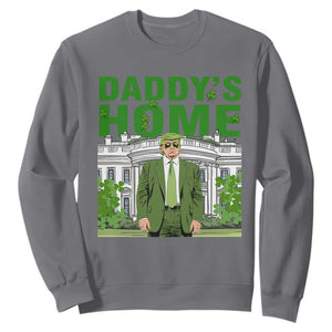 Funny St Patrick's Day Trump Sweatshirt Daddy's Home White House TS02 Charcoal Print Your Wear