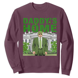 Funny St Patrick's Day Trump Sweatshirt Daddy's Home White House TS02 Maroon Print Your Wear
