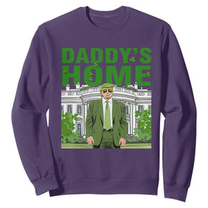Funny St Patrick's Day Trump Sweatshirt Daddy's Home White House TS02 Purple Print Your Wear