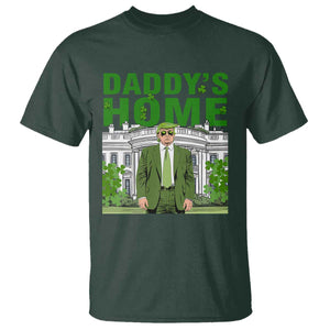 Funny St Patrick's Day Trump T Shirt Daddy's Home White House TS02 Dark Forest Green Print Your Wear