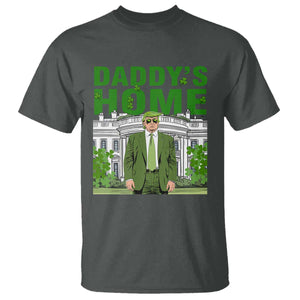 Funny St Patrick's Day Trump T Shirt Daddy's Home White House TS02 Dark Heather Print Your Wear