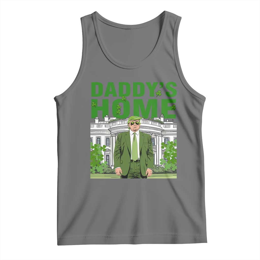 Funny St Patrick's Day Trump Tank Top Daddy's Home White House TS02 Black Heather Print Your Wear