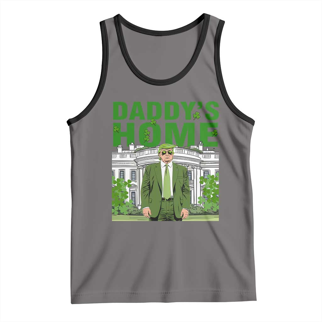 Funny St Patrick's Day Trump Tank Top Daddy's Home White House TS02 Deep Heather Black Print Your Wear