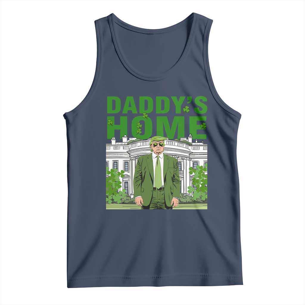 Funny St Patrick's Day Trump Tank Top Daddy's Home White House TS02 Navy Print Your Wear