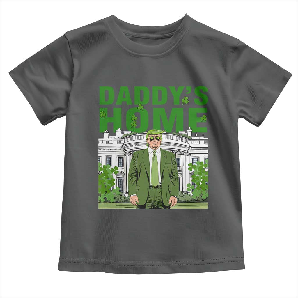 Funny St Patrick's Day Trump Toddler T Shirt Daddy's Home White House TS02 Dark Heather Print Your Wear