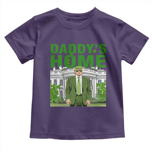 Funny St Patrick's Day Trump Toddler T Shirt Daddy's Home White House TS02 Purple Print Your Wear