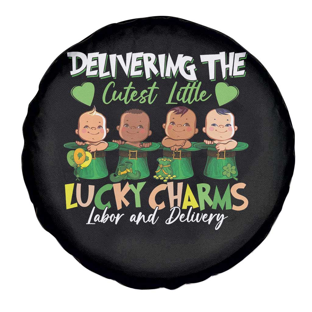 Labor and Delivery Nurse St Patrick's Day Spare Tire Cover Delivering The Cutest Little Lucky Charms TS02 Print Your Wear