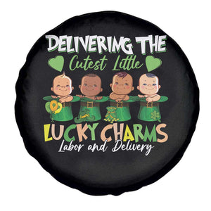 Labor and Delivery Nurse St Patrick's Day Spare Tire Cover Delivering The Cutest Little Lucky Charms TS02 Print Your Wear