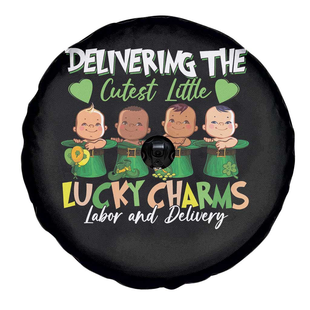 Labor and Delivery Nurse St Patrick's Day Spare Tire Cover Delivering The Cutest Little Lucky Charms TS02 Print Your Wear