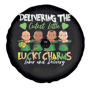 Labor and Delivery Nurse St Patrick's Day Spare Tire Cover Delivering The Cutest Little Lucky Charms TS02 Print Your Wear