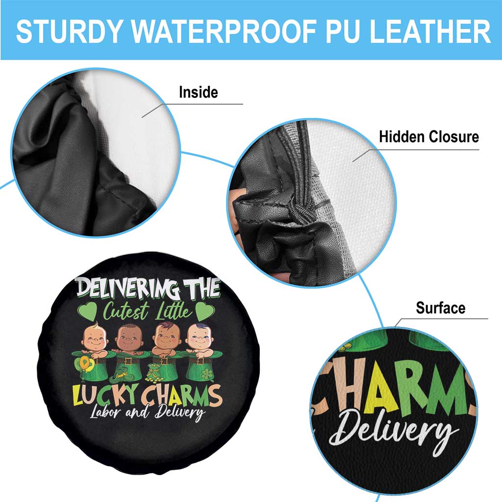 Labor and Delivery Nurse St Patrick's Day Spare Tire Cover Delivering The Cutest Little Lucky Charms TS02 Print Your Wear