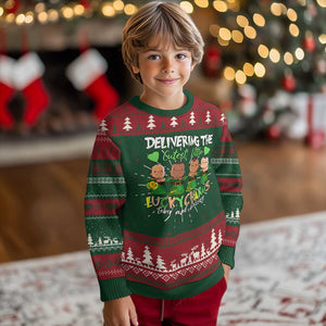 Labor and Delivery Nurse St Patrick's Day Knit Sweatshirt Delivering The Cutest Little Lucky Charms TS02 Christmas Print Your Wear