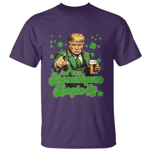 Funny St Patrick's Day Trump T Shirt Let The Shenanigans Begin TS02 Purple Print Your Wear