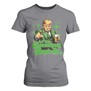 Funny St Patrick's Day Trump T Shirt For Women Let The Shenanigans Begin TS02 Charcoal Print Your Wear