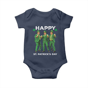Funny St Patrick's Day Trump Baby Onesie Dancing Saint Patrick TS02 Navy Print Your Wear
