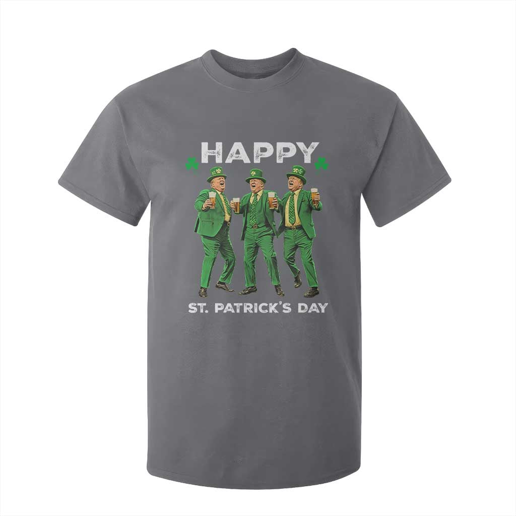Funny St Patrick's Day Trump T Shirt For Kid Dancing Saint Patrick TS02 Charcoal Print Your Wear