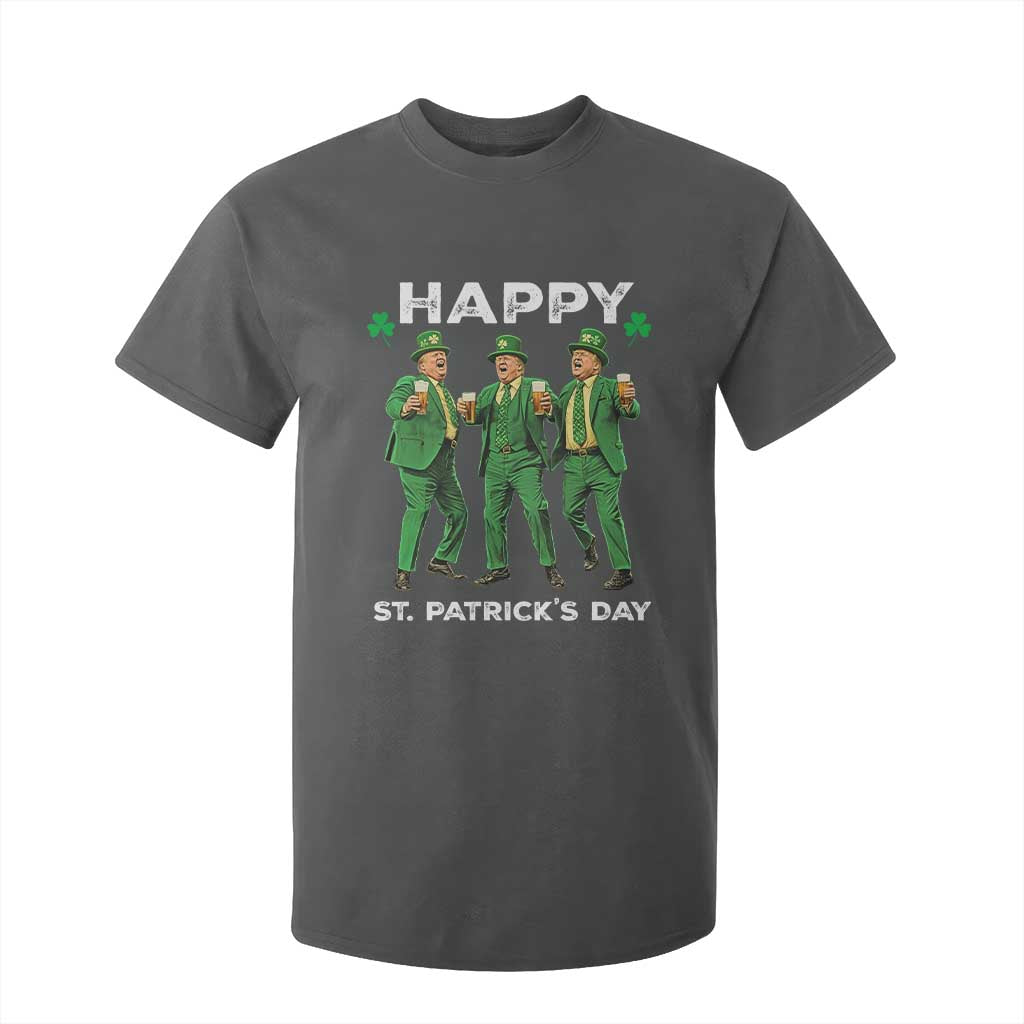 Funny St Patrick's Day Trump T Shirt For Kid Dancing Saint Patrick TS02 Dark Heather Print Your Wear