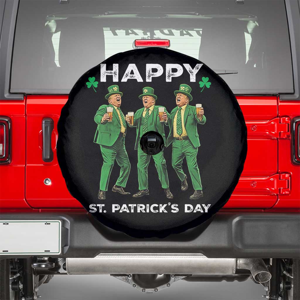 Funny St Patrick's Day Trump Spare Tire Cover Dancing Saint Patrick TS02 Black Print Your Wear