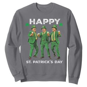 Funny St Patrick's Day Trump Sweatshirt Dancing Saint Patrick TS02 Charcoal Print Your Wear