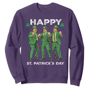 Funny St Patrick's Day Trump Sweatshirt Dancing Saint Patrick TS02 Purple Print Your Wear