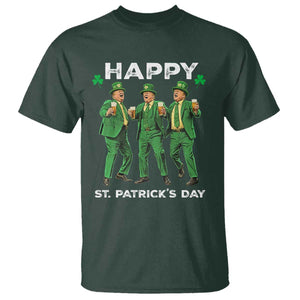 Funny St Patrick's Day Trump T Shirt Dancing Saint Patrick TS02 Dark Forest Green Print Your Wear