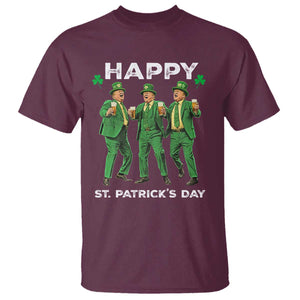 Funny St Patrick's Day Trump T Shirt Dancing Saint Patrick TS02 Maroon Print Your Wear