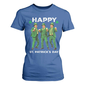 Funny St Patrick's Day Trump T Shirt For Women Dancing Saint Patrick TS02 Royal Blue Print Your Wear